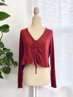 Isabel Maternity Ruffle Crop Top Size Large